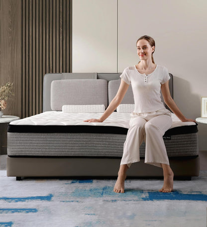 Oglawa Full Size Mattress,12 Inch Gel Memory Foam Hybrid Mattress in a Box,Full Mattress with Individual Pocket Spring,Medium Feel,Pain Relief,Certipur-Us.