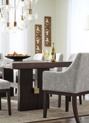 Burkhaus Traditional Dining Room Server with Dual Cabinets in Dark Brown Finish by Signature Design by Ashley