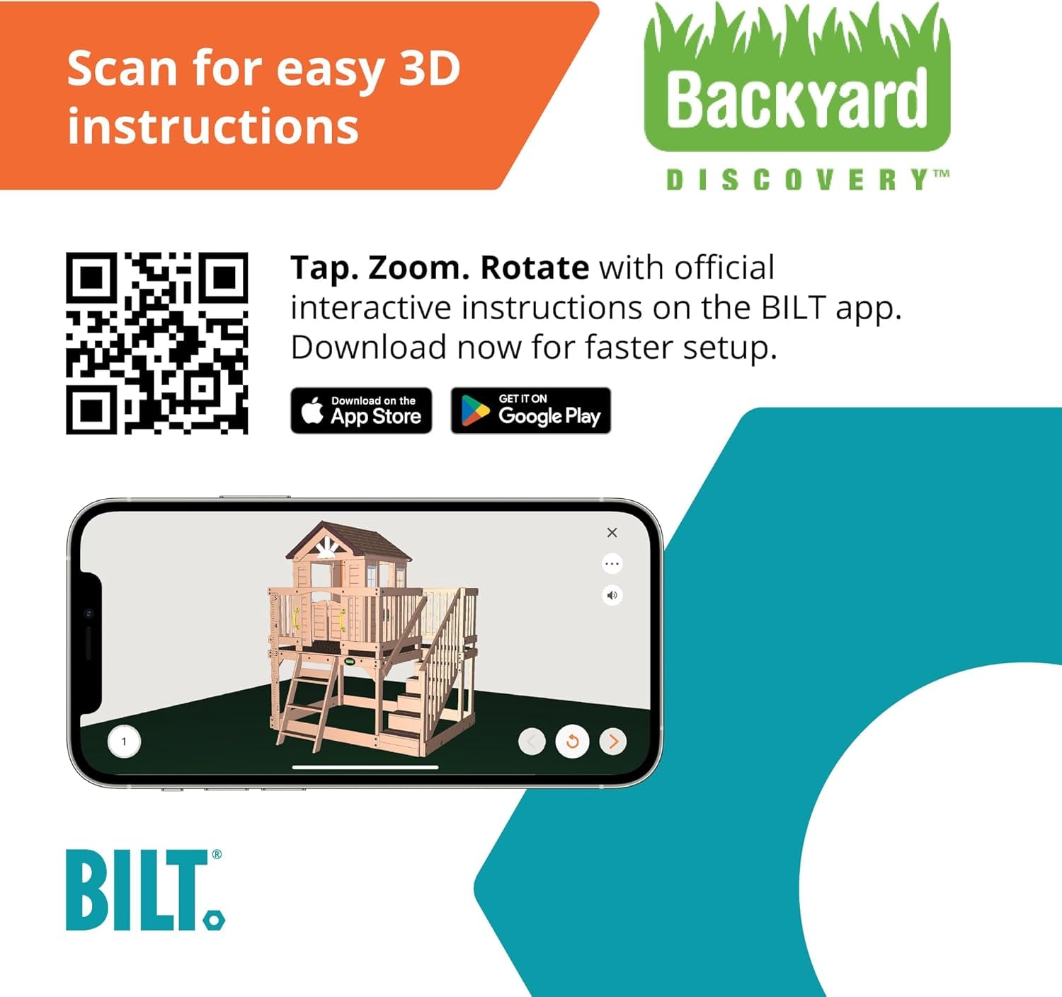 Scenic Heights Elevated Cedar Wooden Kids Playhouse with Play Kitchen, Wrap-Around Deck, Toy Storage Bench, Saloon-Style Doors, Ladder, Stairs, and Growth Chart for Outdoor Play