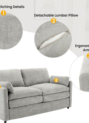 2-Piece Chenille Sofa Set for a Comfortable and Inviting Living Room Experience