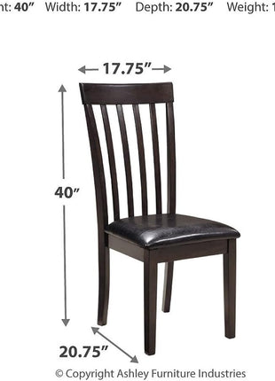Signature Design by Ashley Hammis Rake Back Dining Chair Set, Dark Brown Finish, Pack of 2