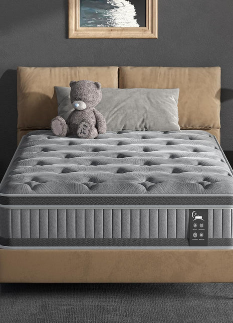 10-Inch Hybrid Twin Mattress with Memory Foam and Innersprings, Medium Firm for Motion Isolation and Pressure Relief, CertiPUR-US Certified