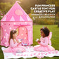 Princess Castle Pop up Tent & Dress up Set – Kids Pink Playhouse Tent for Girls with Glow in the Dark Stars, Foldable Indoor Outdoor Toddler or Baby Girl Tent with Carrying Case