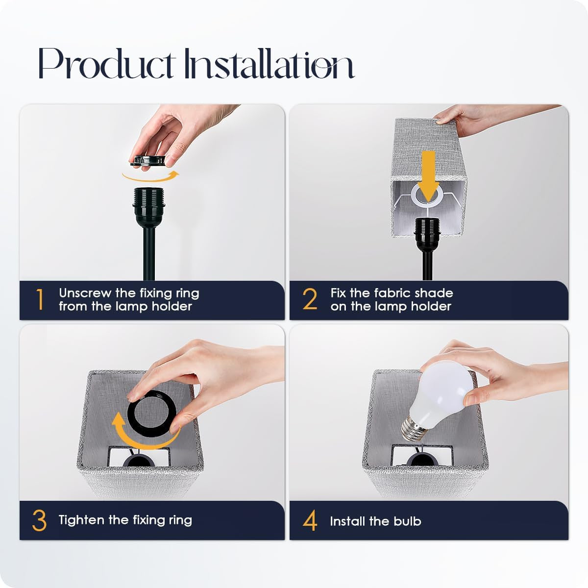 Bedside Table Lamp for Bedroom - Touch Small Lamp with USB C+A Charging Ports & AC Outlets, 3 Way Dimmable Nightstand Light for Living Room (LED Bulb Included, Grey)