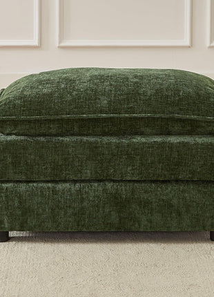 35-Inch Green Cloud Chenille Ottoman for Bedroom, Living Room, and Entryway