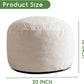 round Stuffed Pouf Ottoman, Corduroy Poufs with Foam Chunk Filling, Furry and Fluffy Pouf Foot Stool Storage Ottoman, 20 X 15 Floor Poufs Foot Rest for Living Room, Beige