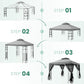 Gazebo 10X13 Heavy Duty Gazebos with Improved Nettings Outdoor Gazebo Double Roof Patio Gazebos with Metal Steel Frame Outdoor Canopy for Patio, Deck, Backyard (Gray)