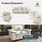 3 Pieces Modular Sectional Sofa Sets, Oversized Couch Set with Loveseats and Armchair, Comfy Cloud Couches with Throw Pillows, 6-Seater Deep Seat Sofa for Living Room, Chenille Beige