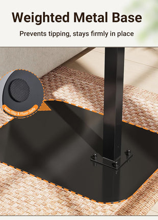 Adjustable C-Shape TV Tray Table with 360° Swivel in Rustic Brown - Versatile Laptop Stand for Couch and Recliner