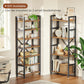 Triple Bookshelf, Bookcase with 11 Open Display Shelves, Wide Book Shelf Book Case for Home & Office, 4 Tier, Rustic Brown