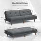 Convertible Futon Sofa Bed Futon Couch with Adjustable Back Upholstered Sleeper Sofa Bed for Living Room Furniture (Fabric,Grey)