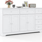 Large Buffet Cabinet with Storage, 59” Kitchen Cabinet with 4 Doors, 6 Drawers & 2 Adjustable Shelves, Modern Sideboard for Living Room, Coffee Bar, White