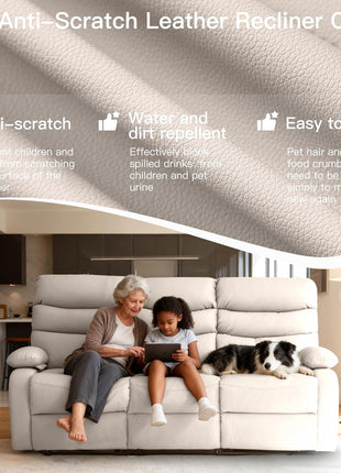 Three-Seater Recliner Sofa Set - Anti-Scratch Loveseat & Couch for Living Room, RV, and Home Theater in Beige