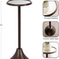 Sanzo Modern Pedestal Drink Table; 10 X 10 X 23; Antique Bronze; Decorative End Table with Mirrored Tabletop for Use as Small Plant Stand or Cute Martini Table