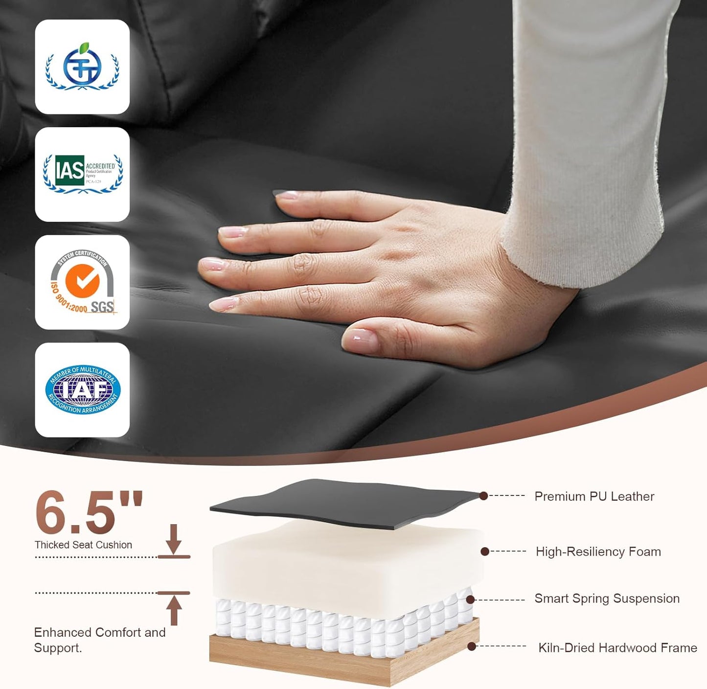 RV Loveseat Recliner Sofa, Reclining Loveseat Wall Hugger Recliners with USB Ports, Cup Holders, Insert Pockets, RV Recliners for Travel Trailers & Living Room, RV Furniture | RV Couch | Gray