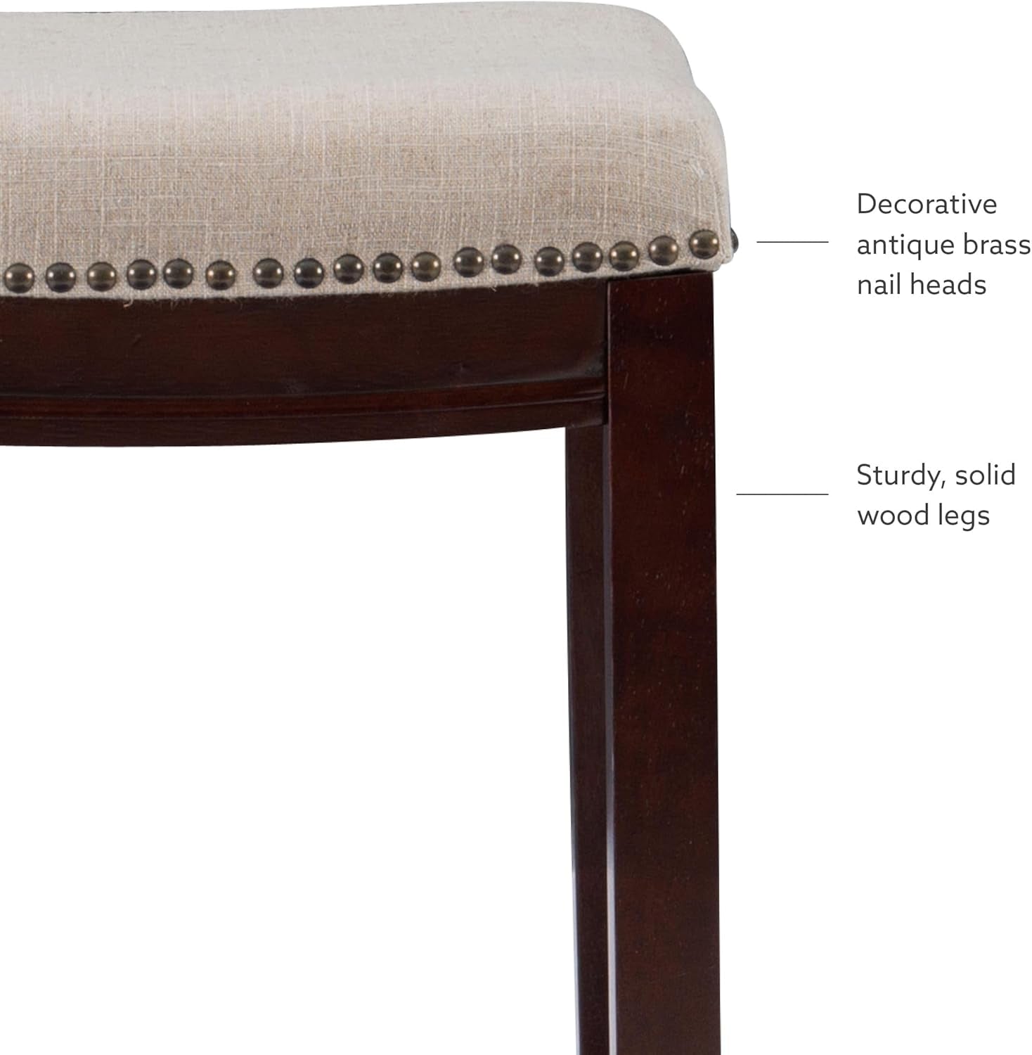 Harper Beige & Dark Walnut 24" Counter Stool, Beige/Dark Walnut (98325WAL-01-KD)