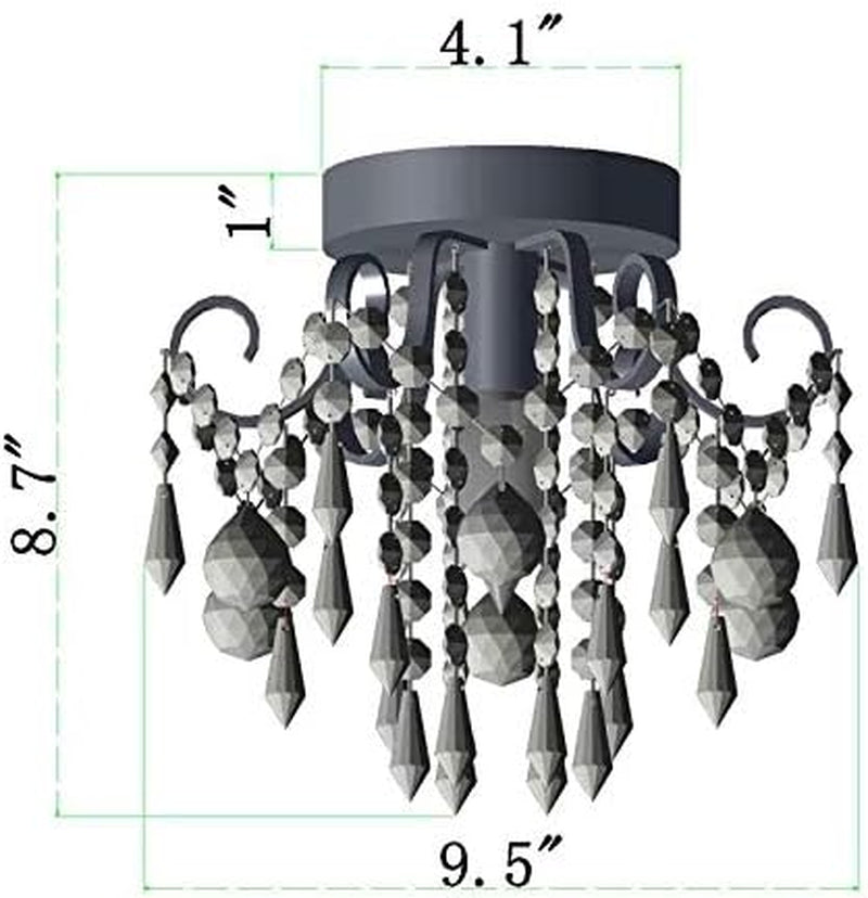 Mini Chandelier Crystal Ceiling Light,Small Flush Mount Gold Light Fixture for Entryway Bedroom Barthroom Hallway Closet E26