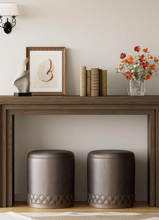 43-Inch Wooden Console Table with Step Design for Entryway and Living Room, Perfect for Hallway and Home Decor