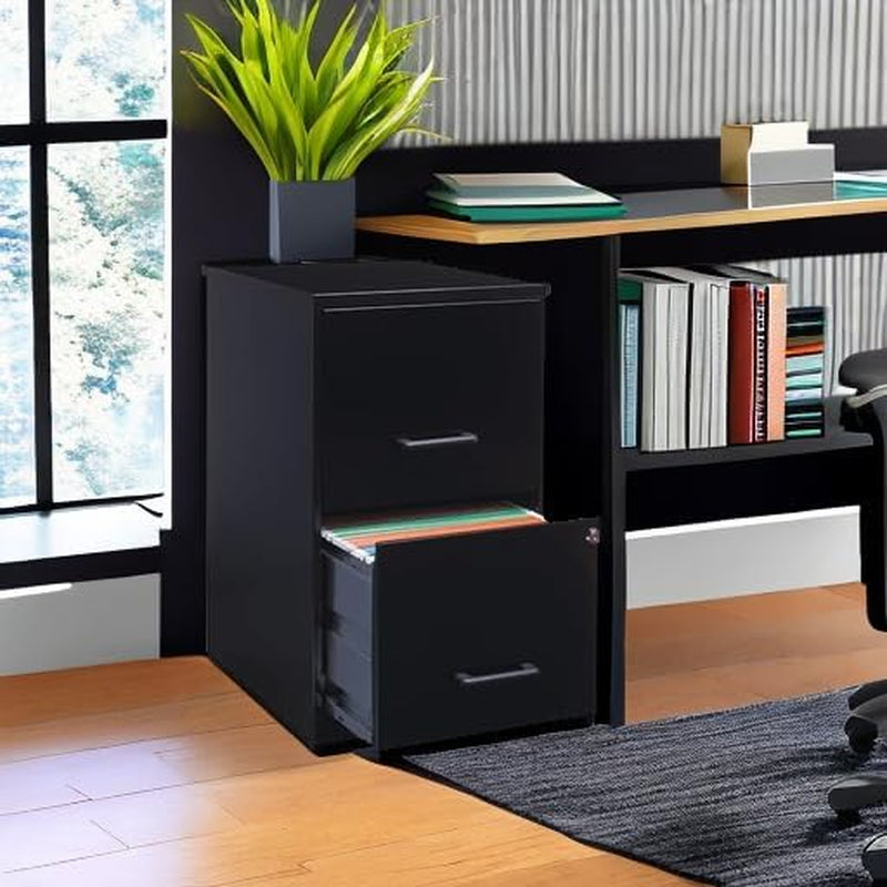 2 Drawer Locking Filing Cabinet | Pre-Assembled Steel Construction | Space-Saving Design Is Perfect for Home and Small Office | Letter-Size | Assembled in North America