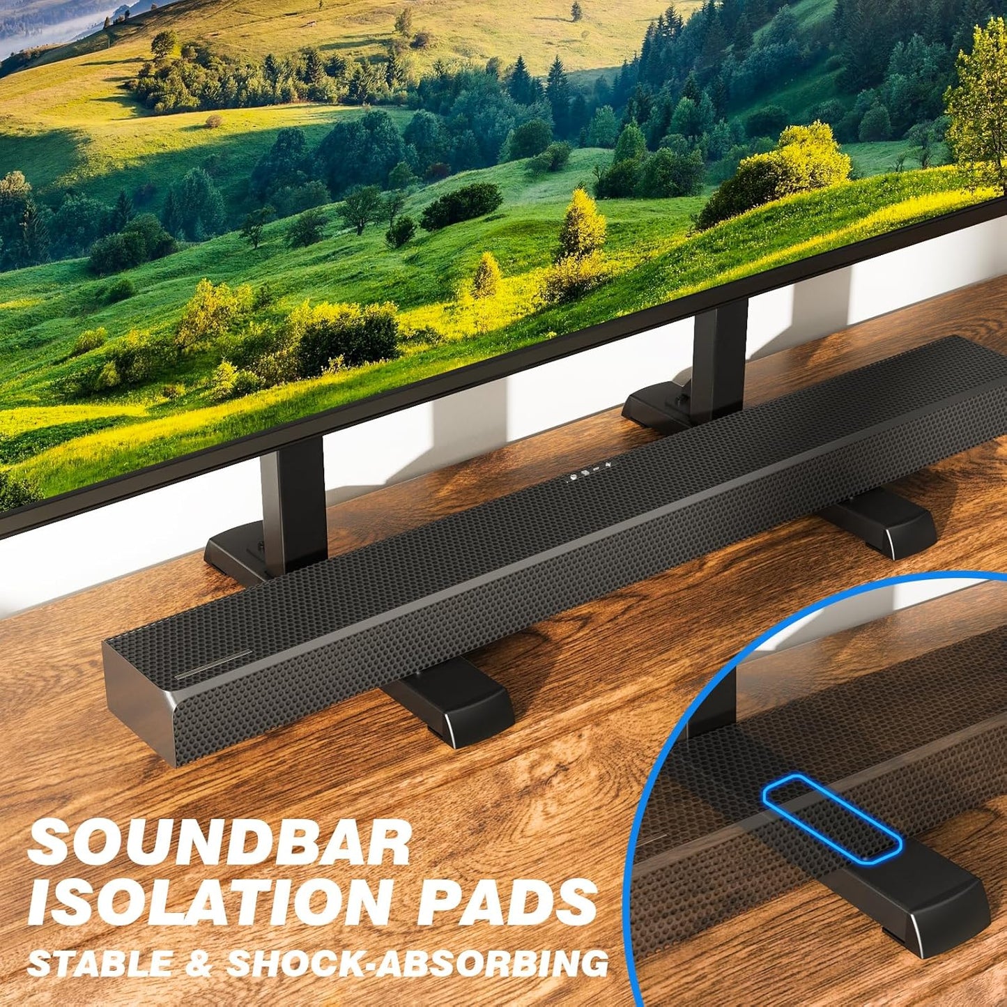 Table Top TV Stand with Height Adjustable TV Legs, TV Stands Base with Cable Management for Most 37 to 86 Inch Flat or Curved Tvs, Steel TV Feet Holds up to 150 Lbs, Max VESA 800X600Mm, Black