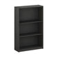 Jaya Book Shelf, 3-Tier Bookshelf, Bookcase with Adjustable Shelves, 9.5 X 24.5 X 40.3, for Living Room, Bedroom, Home Office, Blackwood