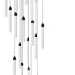 20-Lights Chandelier LED Dimmable Chandeliers for Entryway Flush Mount Ceiling Pendant Light Fixture Crystal Chandeliers for Living Room Black Finished Lighting Modern 156In High Ceiling Chandelier