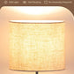 Tripod Table Lamp, Small Cute Bedside Lamp with Linen Beige Lampshade, Nightstand Lamp for Nursery, Bedroom, Kid Room, Living Room, Light Brown Wooden Base, E26 Socket, 14.2 Inch