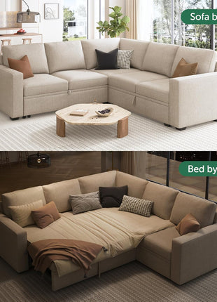 L-Shaped Modular Sleeper Sofa: A Stylish Blend of Comfort and Functionality for Your Living Room