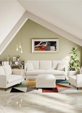 Beige 51" Teddy Loveseat Sofa for Compact Areas - Elegant All-Wood Construction with Effortless Assembly - Perfect for Living Rooms and Bedrooms