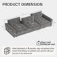 Oversized Sectional Couches for Living Room, Modular Sectional Sofa with Storage & Adjustable Back, Chenille Tufted Cloud Couch Deep Seat Loveseat Sofa, 3 Seater, Light Gray