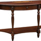 Solid Wood Console Table with Drawer, Semi-Circle Entryway Storage Shelf, Half-Moon Carvings Side Elegant Vintage Sofa for Living Room,Blank Wall Walnut SFZ1533WD-DR Brown 47.7*18*30.2