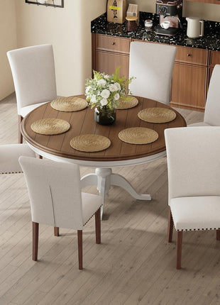 Upholstered Dining Chairs Set of 4 in Parsons Style, Beige Linen Accent Chairs with High Back for Round Kitchen Tables or Small Dining Rooms – Comfortable and Stylish
