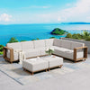 L Shaped Patio Furniture,Outdoor Rattan Wicker Sectional Sofa with 10''Ultra-Thick Cushions,All Weather Patio Conversation Set for Lawn Garden Backyard,Beige