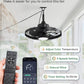 20" Outdoor Ceiling Fan with Lights,Ip65 Waterproof Gazebo Hanging Fan with Remote Control Smart App, Plug in Caged Ceiling Fan with 3CCT 6-Speeds for Patio Porch Pergola(Black)