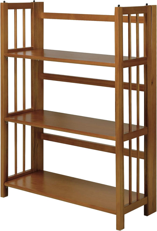 3-Shelf Stackable 27.5" Wide-Chestnut Fold Bookcase