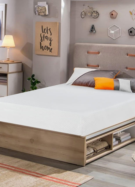 8-Inch Medium Firm Gel Memory Foam Mattress - CertiPUR-US Certified, Pressure Relief, Cooling Ventilation, Washable Removable Cover, Bed-in-a-Box - White