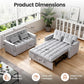 Convertible Sofa Bed, Pull Out Couch with Side Pockets, 3 in 1 Velvet Fabric Loveseat Sleeper Sofa Bed, Pull Out Couch with Adjustable Backrest for Living Room, Bedroom, Apartment, Light Gray