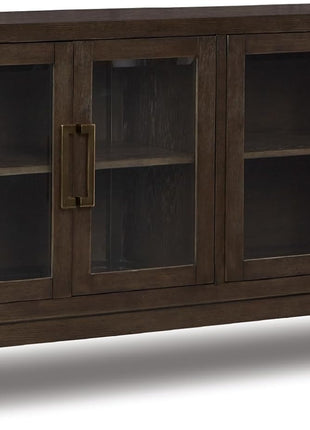Burkhaus Traditional Dining Room Server with Dual Cabinets in Dark Brown Finish by Signature Design by Ashley