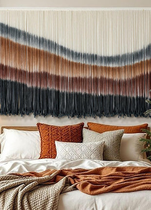 Large Tie-Dye Macrame Wall Tapestry for Home Decor (57" W x 35" L)