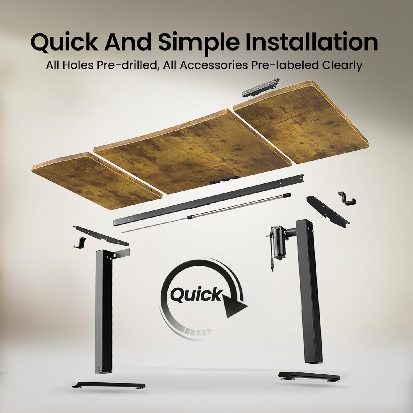 63 X 28 Inch Electric Standing Desk, Sit to Stand Up, Work Home Office Computer Table for Study, Walking Pad, Writing, and Games, Wooden Desktop Desks, Brown