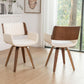 Swivel Accent Faux Leather Dining Chairs Set of 4,Mid Century Modern Chairs with Wooden Legs/Armrest/Upholstered Seat/Adjustable Foots for Kitchen Dining Room Desk Chairs,Beige