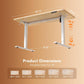 Standing Desk, 48 × 24 Inches Electric Height Adjustable, Sit and Stand Up, Computer Office Desk with Splice Board, White Frame/Maple TOP