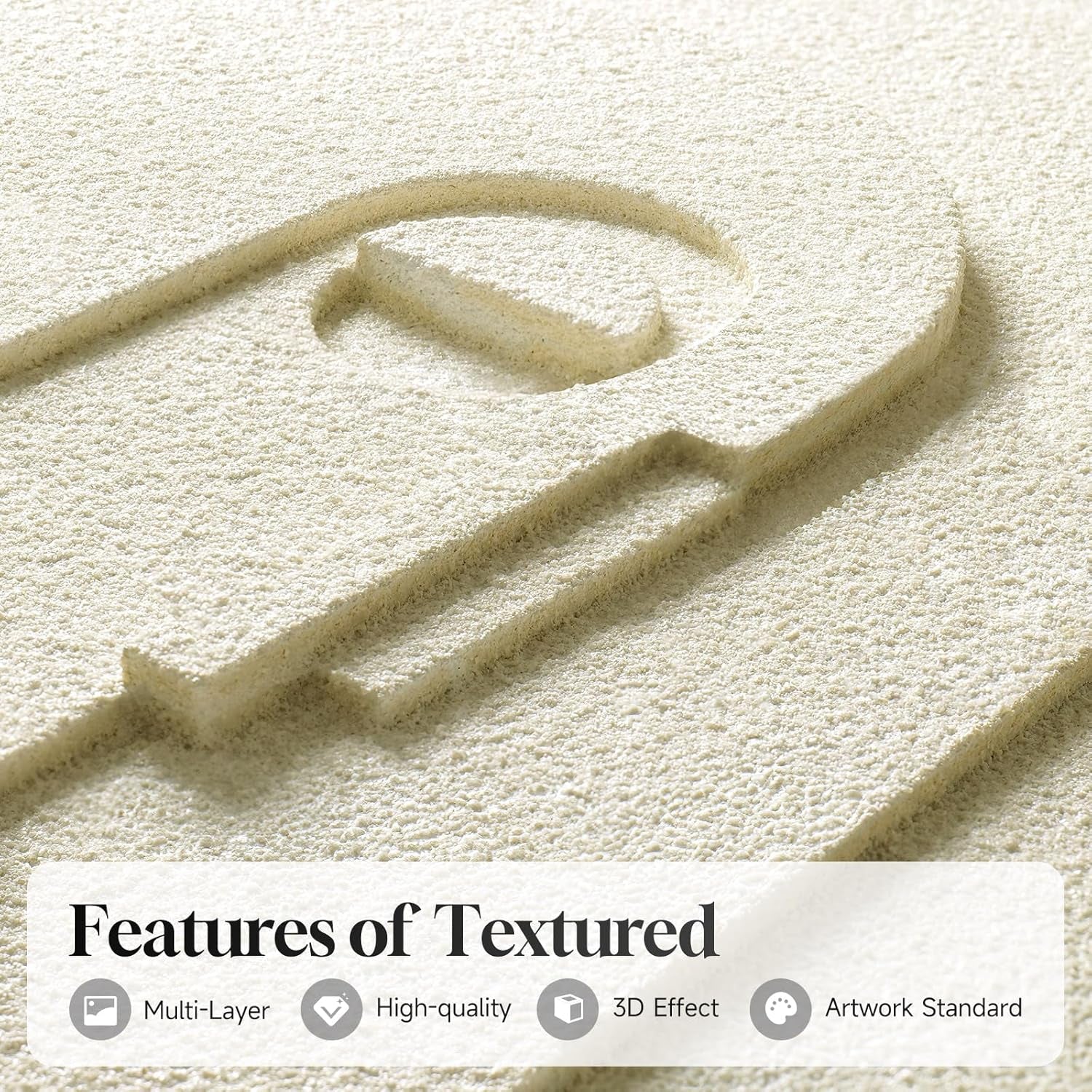 3D Textured Framed Abstract Wall Art, 3 Piece Modern Paintings Artwork for Walls, Black White Brown Geometric Sandstone Texture Pictures for Living Room Dining Room Bedroom Office Wall Decor 16X24 In