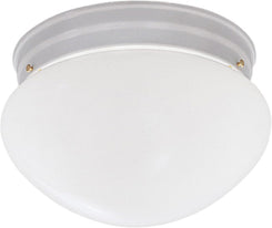 2-Lights Flush Mount Ceiling Light, 9 Inch Lighting Fixture for Kitchen, Bedroom, Bathroom, and Hallway, Frosted White Glass, White, 4732-WH