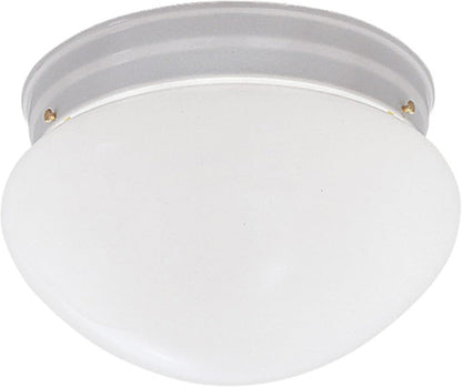 2-Lights Flush Mount Ceiling Light, 9 Inch Lighting Fixture for Kitchen, Bedroom, Bathroom, and Hallway, Frosted White Glass, White, 4732-WH