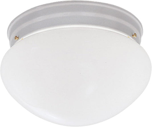 2-Lights Flush Mount Ceiling Light, 9 Inch Lighting Fixture for Kitchen, Bedroom, Bathroom, and Hallway, Frosted White Glass, White, 4732-WH