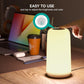 Touch Bedside Table Lamp, [Sleek Design & RGB Mode] 3 Way Dimmable Small Lamp for Bedroom, LED Lamp with Warm White Lights, Multi-Color Smart Nightstand Lamp for for Living Room Home Gifts