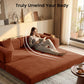 78.8" Convertible Futon Sofa Bed,Corduroy Futon Couch with Storage Pocket,Folding Pull Out Sofa,No Assembly Boneless Couch for Living Room,Orange