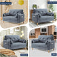 Loveseat Sofa, 47” Small Couch for Living Room, Comfy Chenille Fabric Love Seat for Bedroom with Throw Pillow,Removable Cushion Cover,Couches for Small Space,Apartment,Dorm