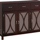 Rutheron Buffet Server Cabinet / Console Table, Mirrored Doors, Espresso